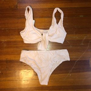 Zaful Blush Pink Bikini with Tie Front